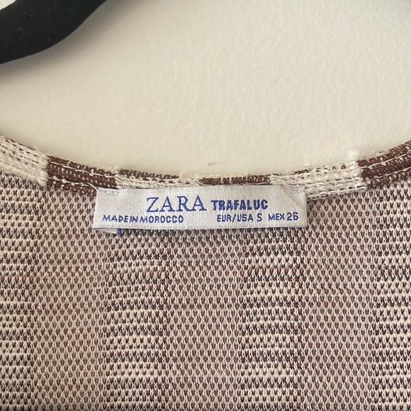 Zara Brown Cream Stripe Button Down dress - Picture 2 of 2